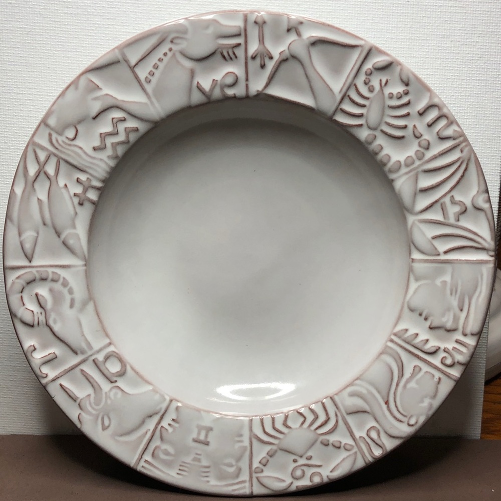 Vintage Frankoma 488 Zodiac Dish White Sand Glaze